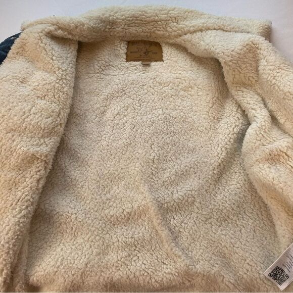 True Religion Deadstock Sherpa Lined Denim Trucker Jacket Size Large - Picture 8 of 15